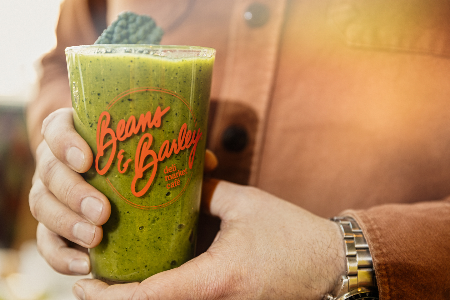 commercial food photographer Milwaukee - a smoothie at Beans & Barley in Milwaukee
