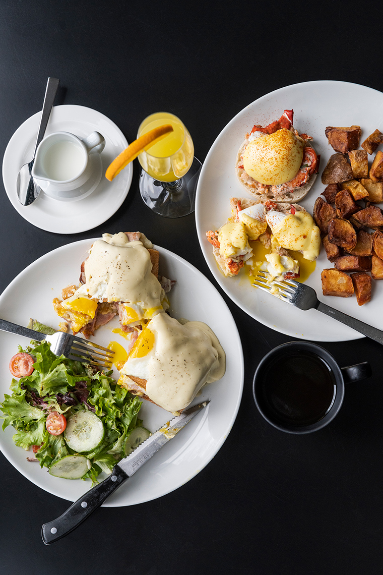 food photographer Milwaukee - plates of brunch items on a table