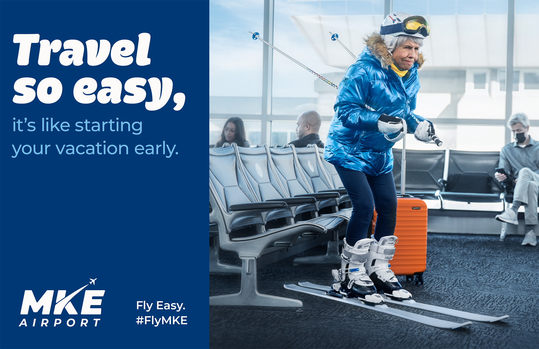 Airport Ad Campaign Grandma skier