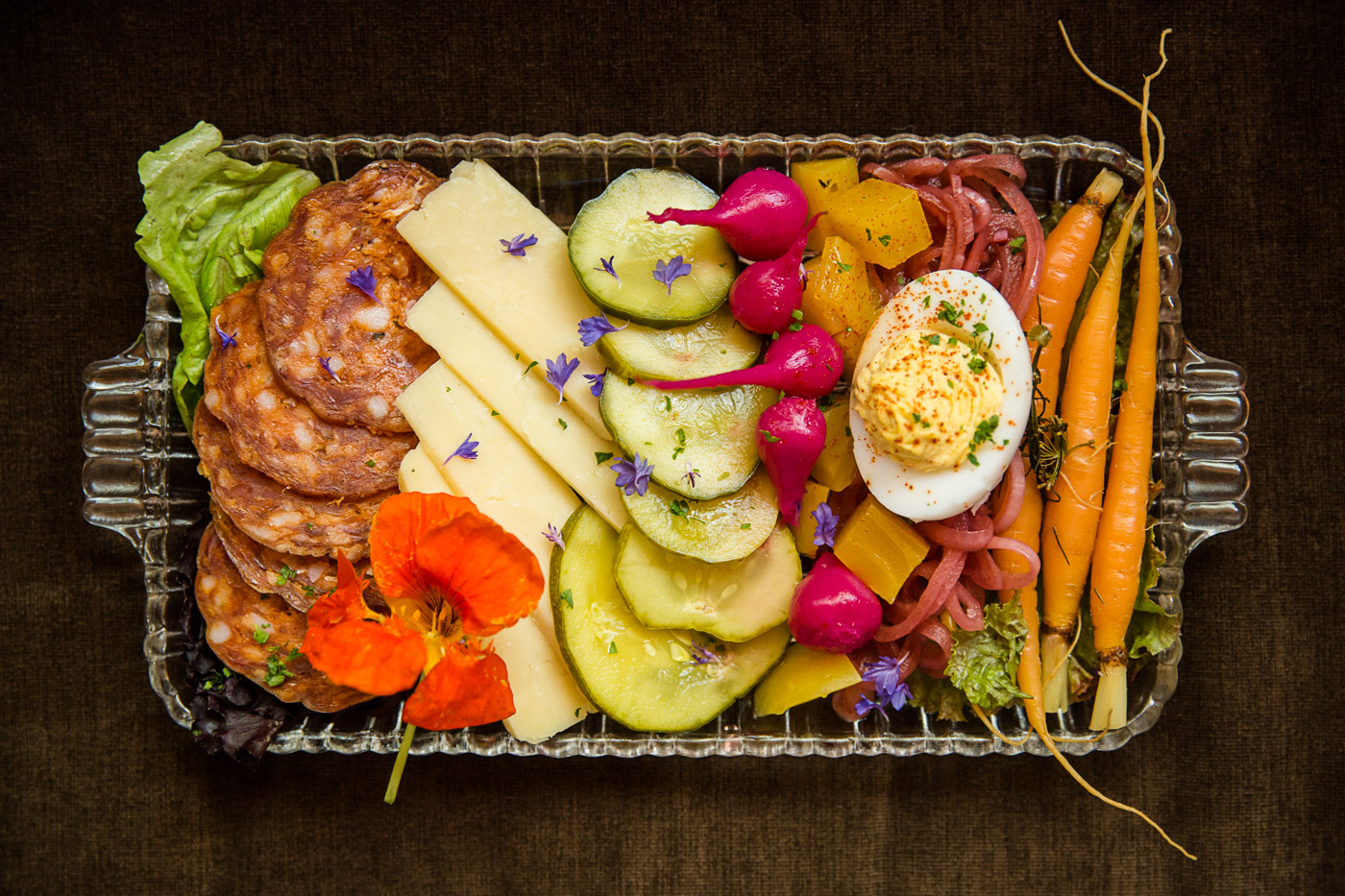 food photographer - a colorful appetizer plate served at Hell