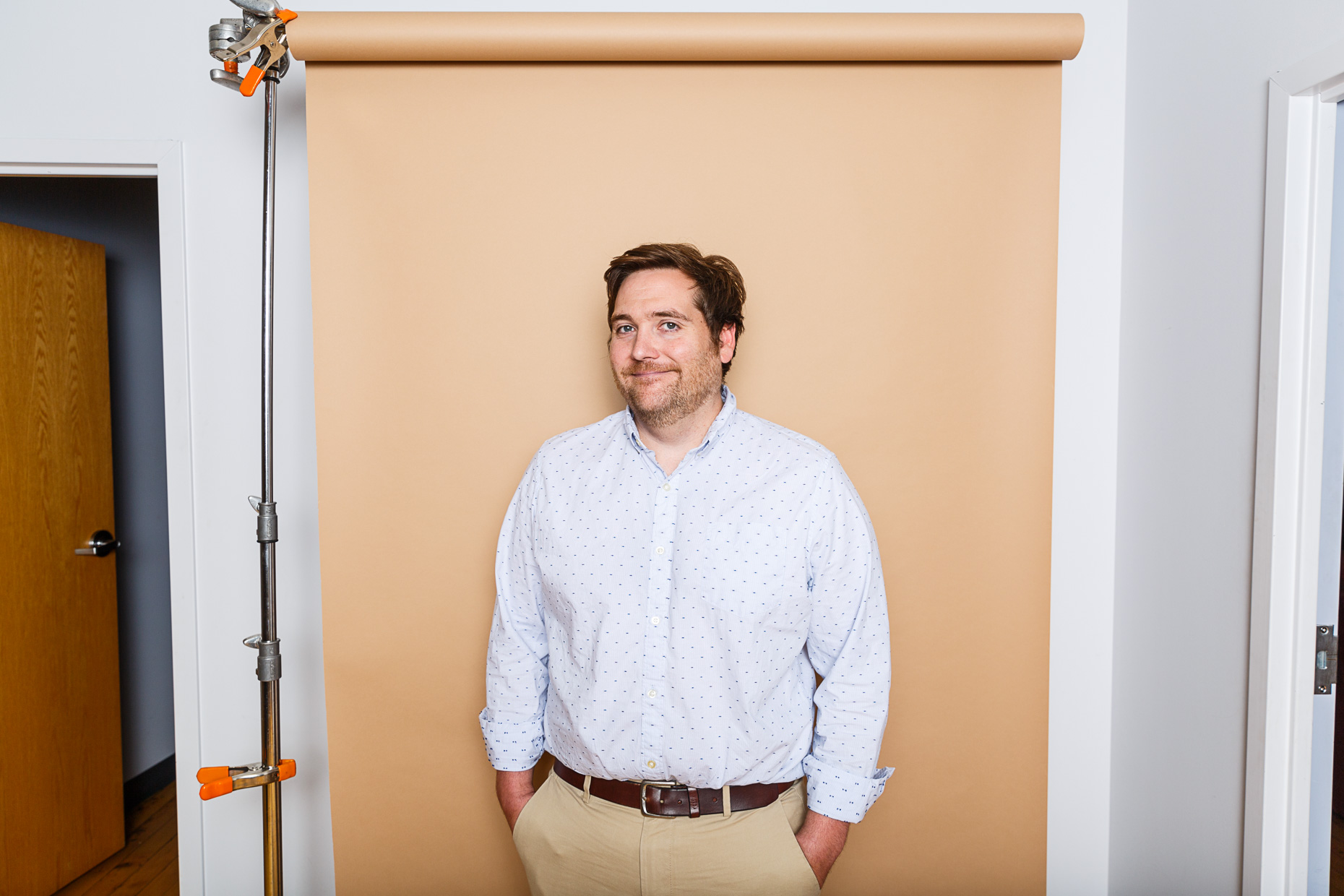 Justin Messmer, CFO of Mid-American Elevator, photographed at their offices in Chicago, IL