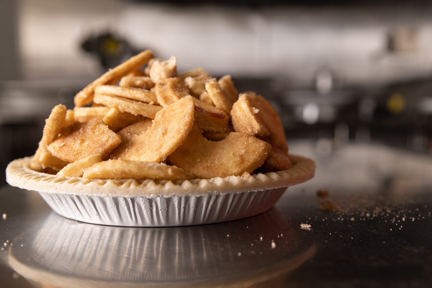Sara Stathas food photographer - an apple pie before baking