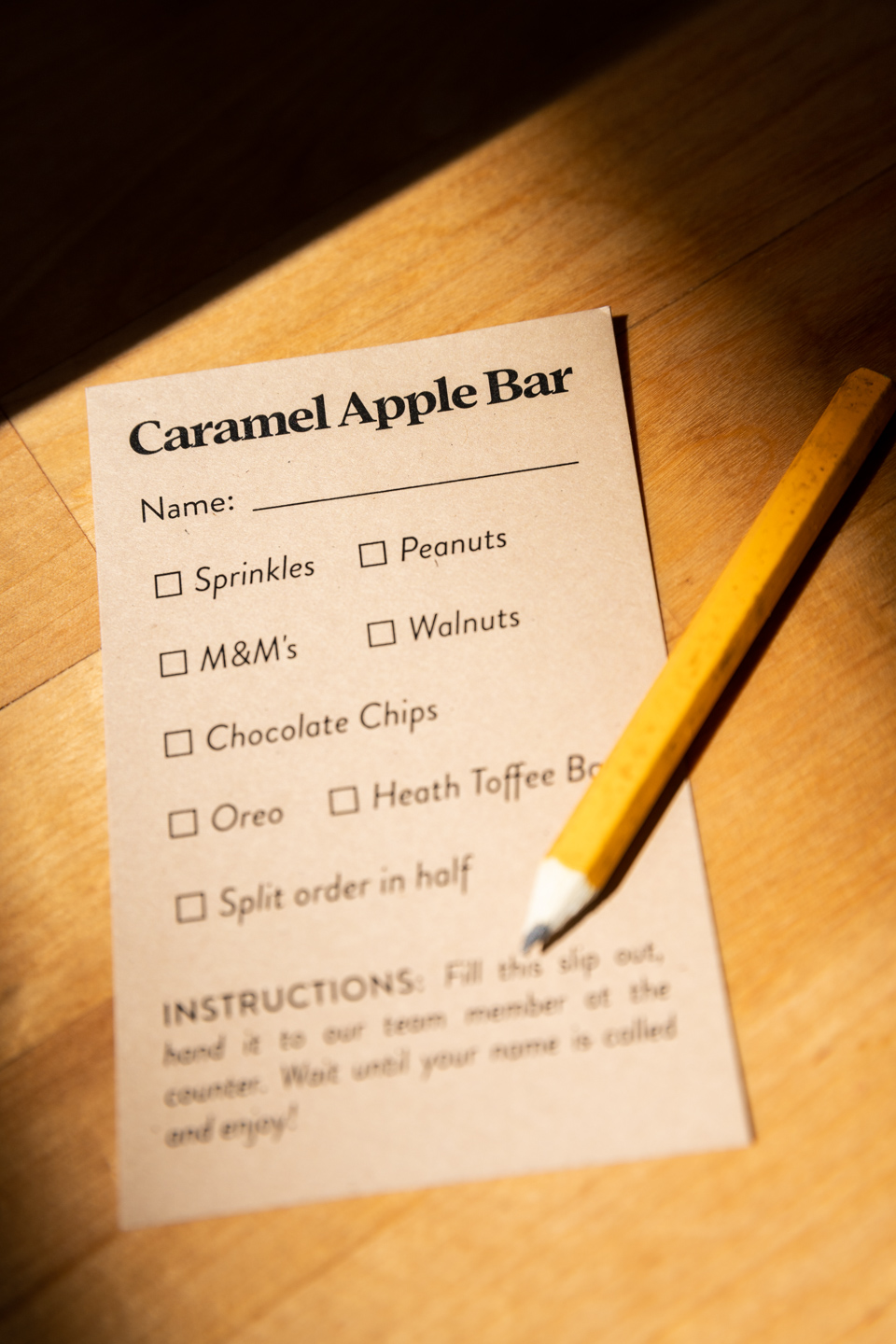 farm photographer - caramel apple order form