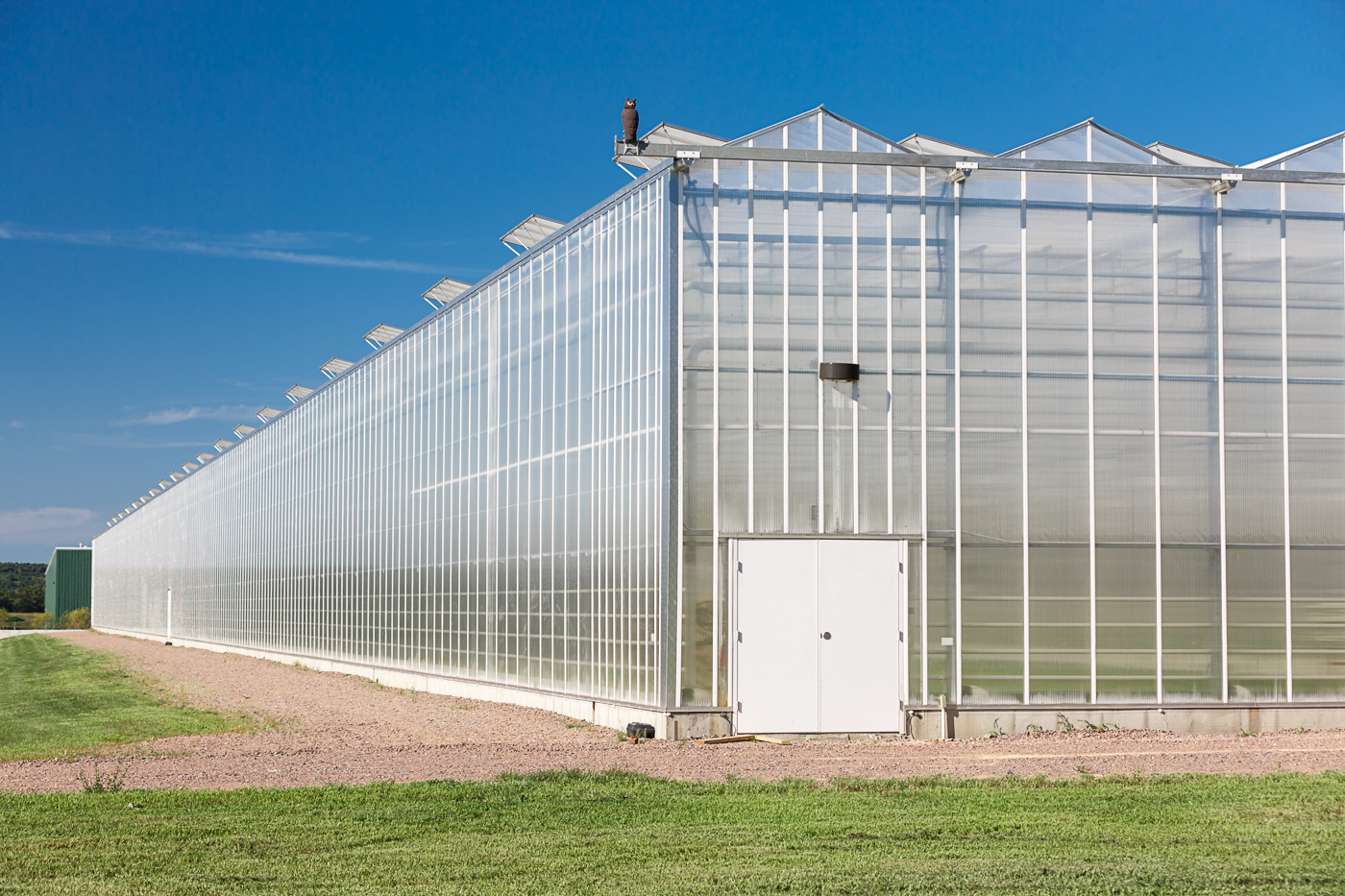 agriculture photographer Midwest - the exterior of a large hydroponic greenhouse